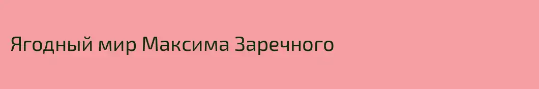 Ягодный мир Максима Заречного